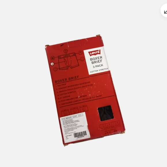 Levi’s Boxer Brief Cotton Stretch 3 Pack Men’s Size Large Black/Gray/Blue - Picture 2 of 6